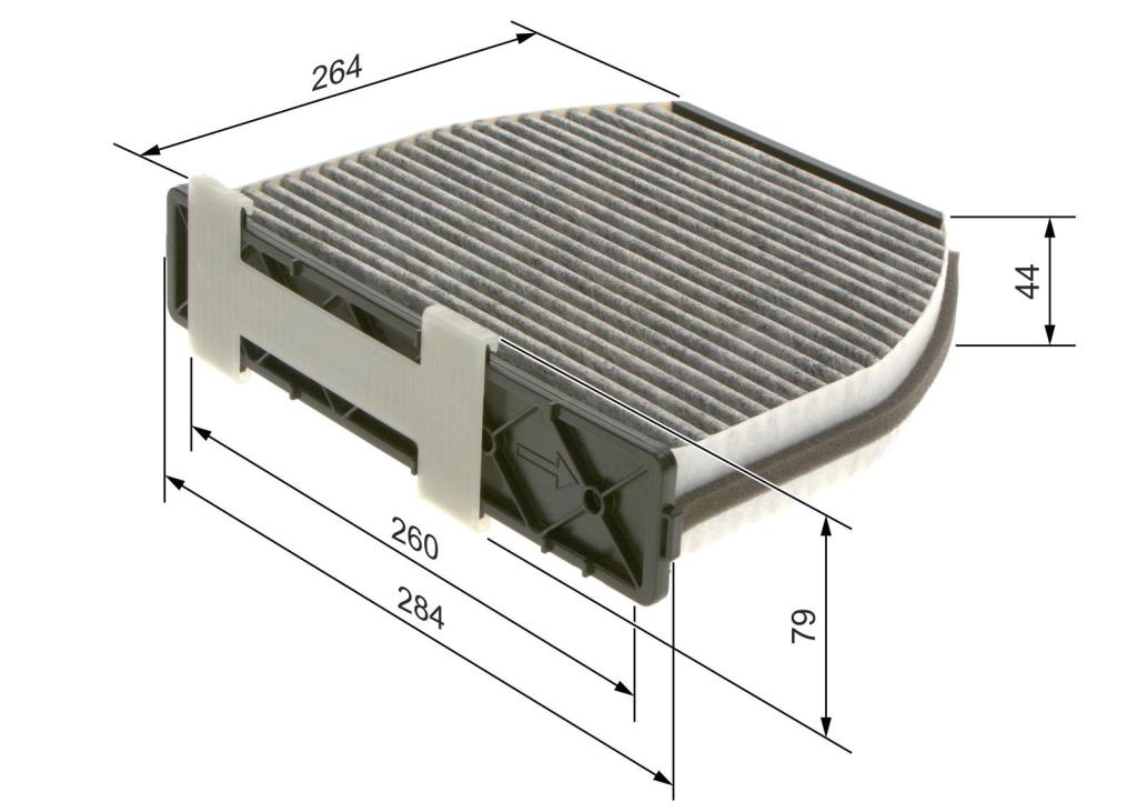 Filtre d'habitacle (Filtre à pollen) BOSCH R5001 - ref. 1 987 435 001