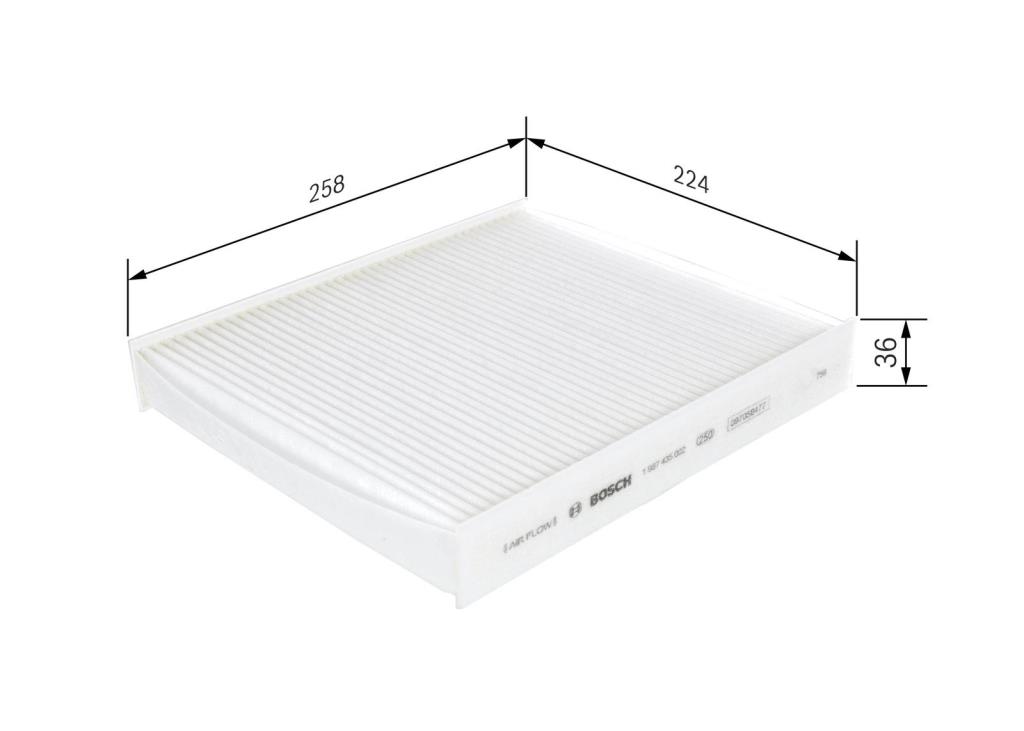 Filtro, aire habitáculo BOSCH M5002 - ref. 1 987 435 002