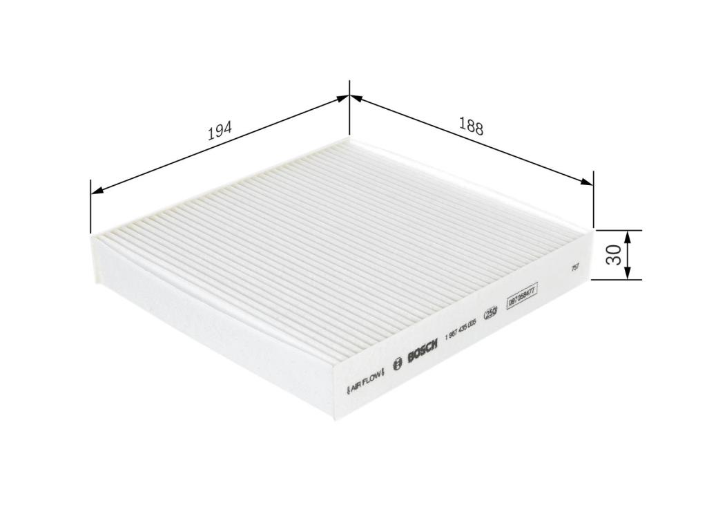 Filtre d'habitacle (Filtre à pollen) BOSCH M5005 - ref. 1 987 435 005
