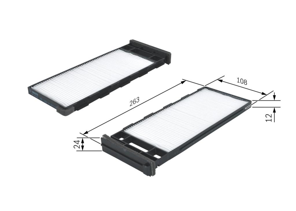 Filtre d'habitacle (Filtre à pollen) BOSCH M5006 - ref. 1 987 435 006
