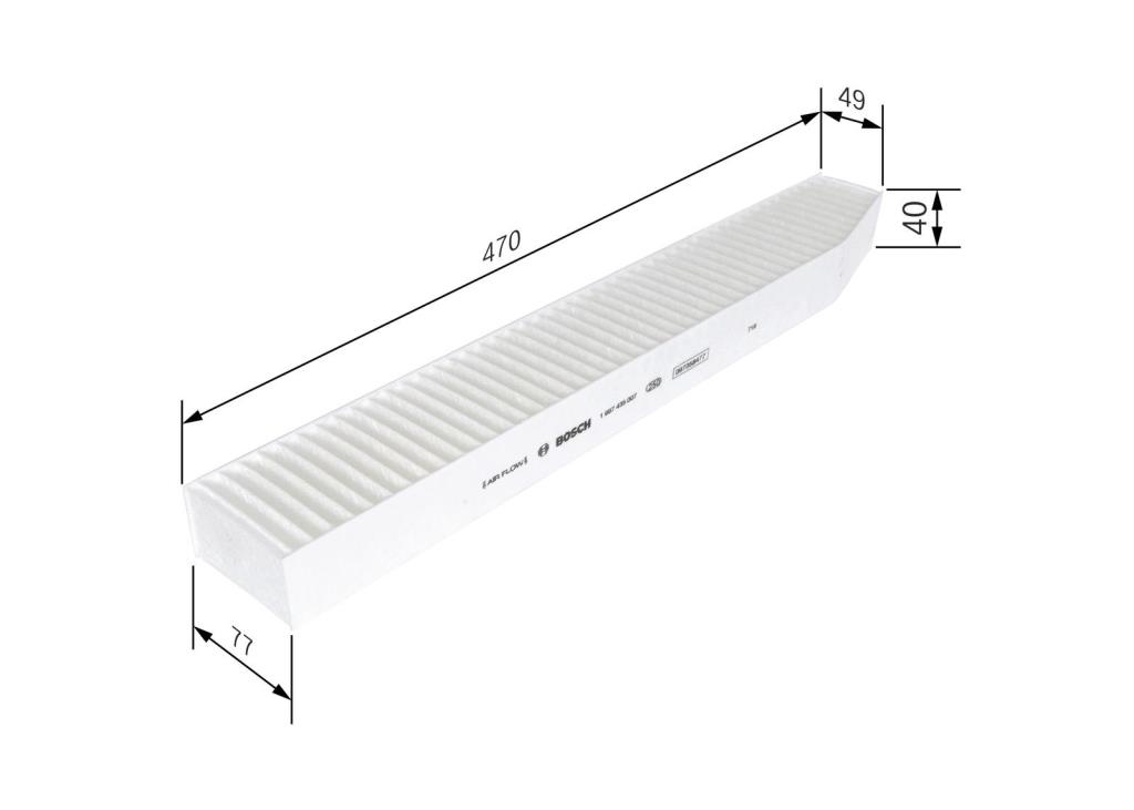 Filtre d'habitacle (Filtre à pollen) BOSCH M5007 - ref. 1 987 435 007