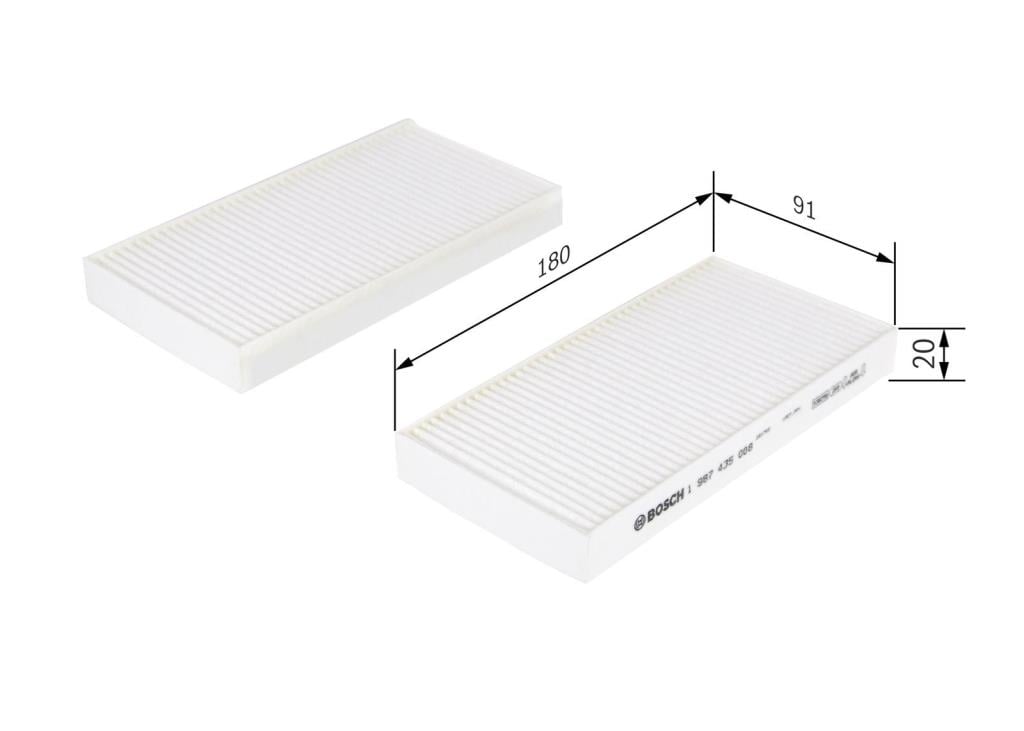 Filtre d'habitacle (Filtre à pollen) BOSCH M5008 - ref. 1 987 435 008