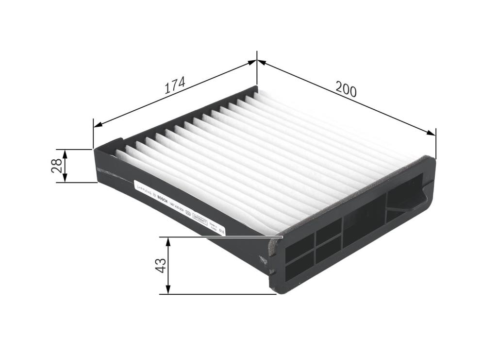 Filtre d'habitacle (Filtre à pollen) BOSCH M5009 - ref. 1 987 435 009