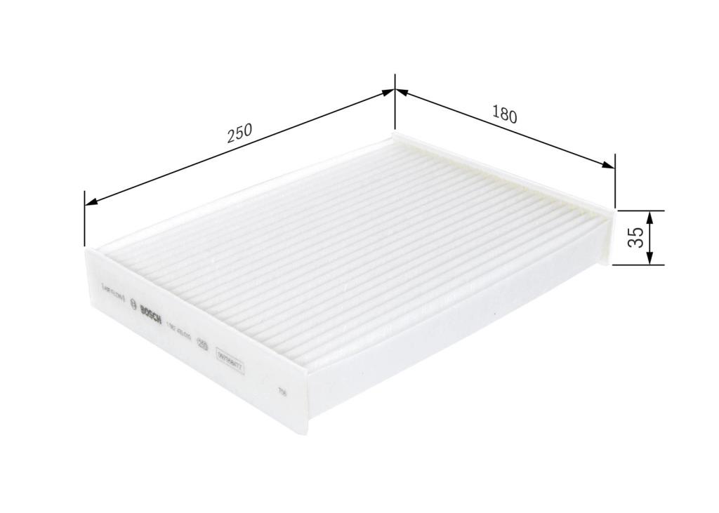 Filtre d'habitacle (Filtre à pollen) BOSCH M5010 - ref. 1 987 435 010