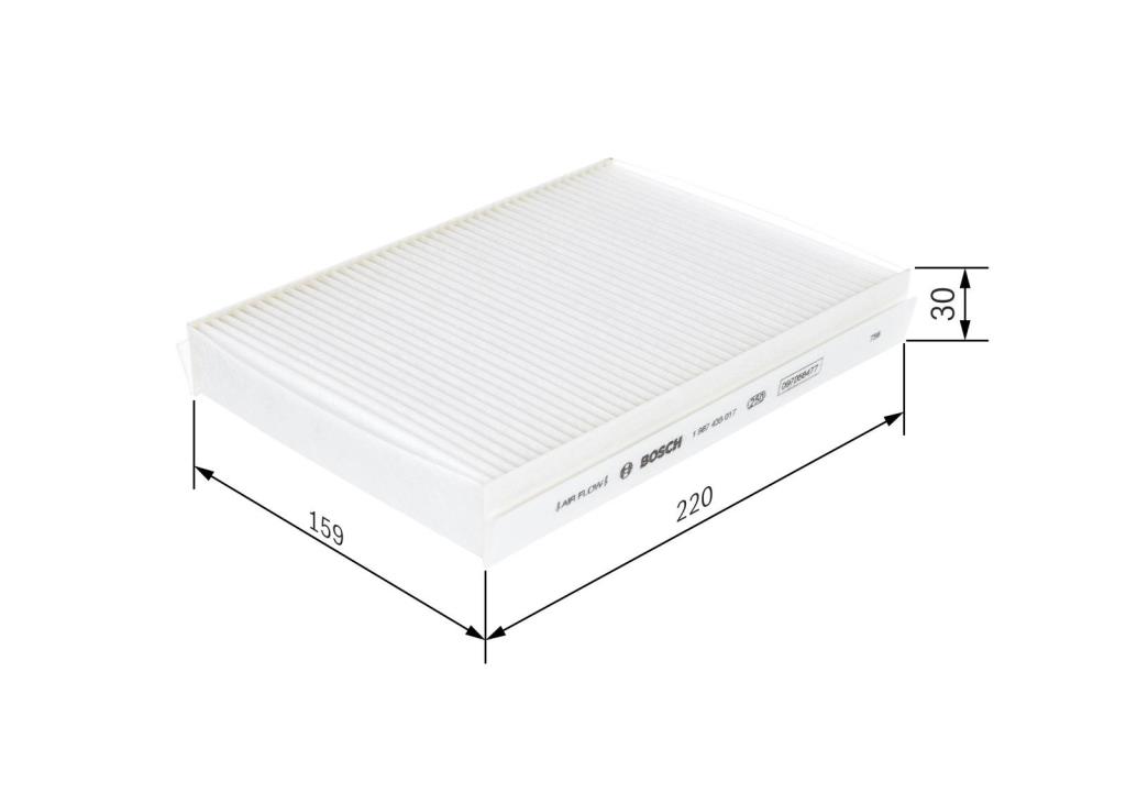 Filtre d'habitacle (Filtre à pollen) BOSCH M5017 - ref. 1 987 435 017