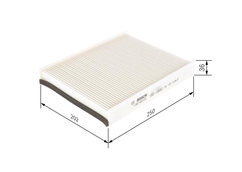 Filtre d'habitacle (Filtre à pollen) BOSCH M5018 - ref. 1 987 435 018