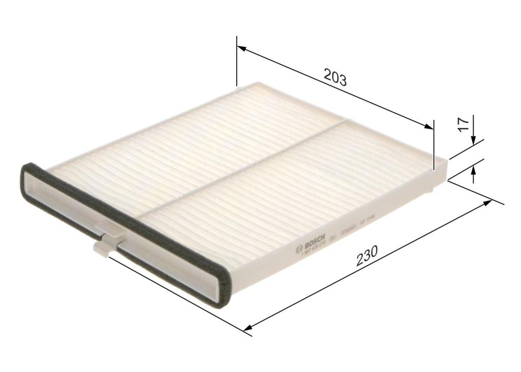 Filtre d'habitacle (Filtre à pollen) BOSCH M5019 - ref. 1 987 435 019