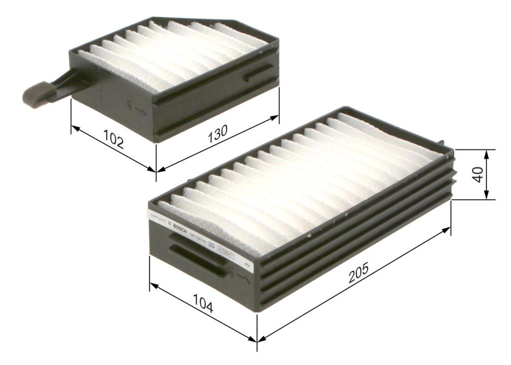 Filtre d'habitacle (Filtre à pollen) BOSCH M5043 - ref. 1 987 435 043