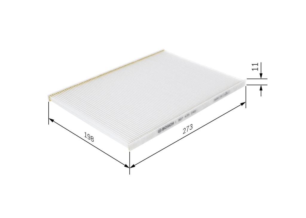 Filtre d'habitacle (Filtre à pollen) BOSCH M5049 - ref. 1 987 435 049