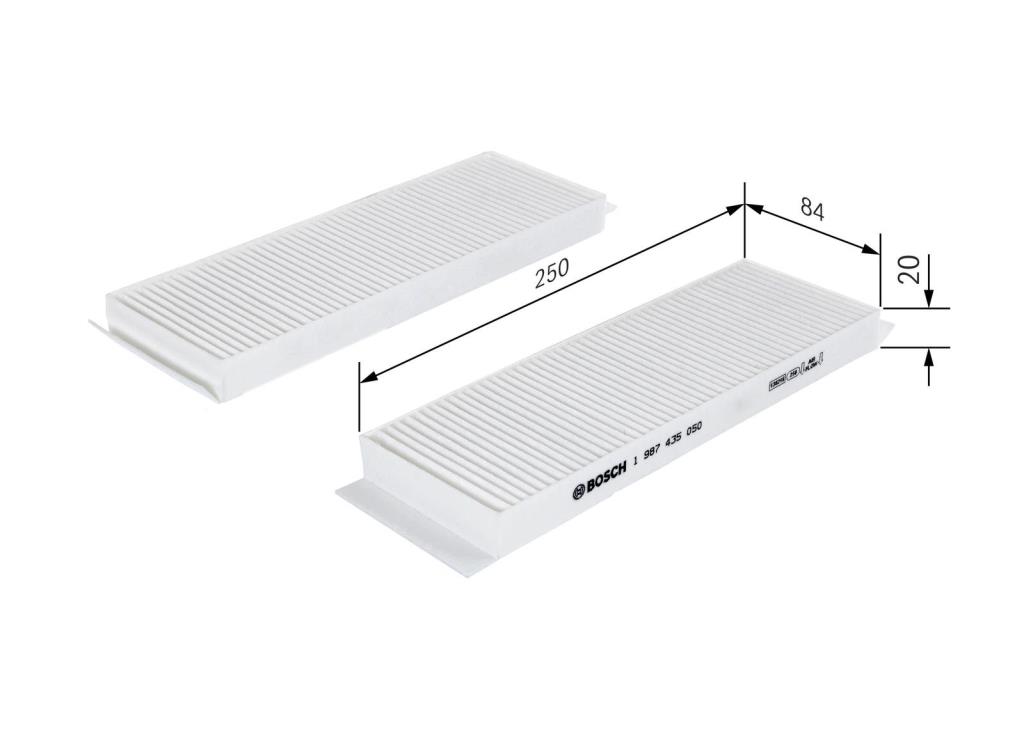 Filtre d'habitacle (Filtre à pollen) BOSCH M5050 - ref. 1 987 435 050