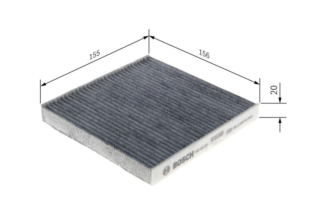 Filtre d'habitacle (Filtre à pollen) BOSCH M5051 - ref. 1 987 435 051