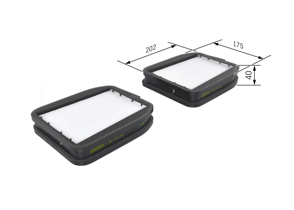 Filtre d'habitacle (Filtre à pollen) BOSCH M5053 - ref. 1 987 435 053