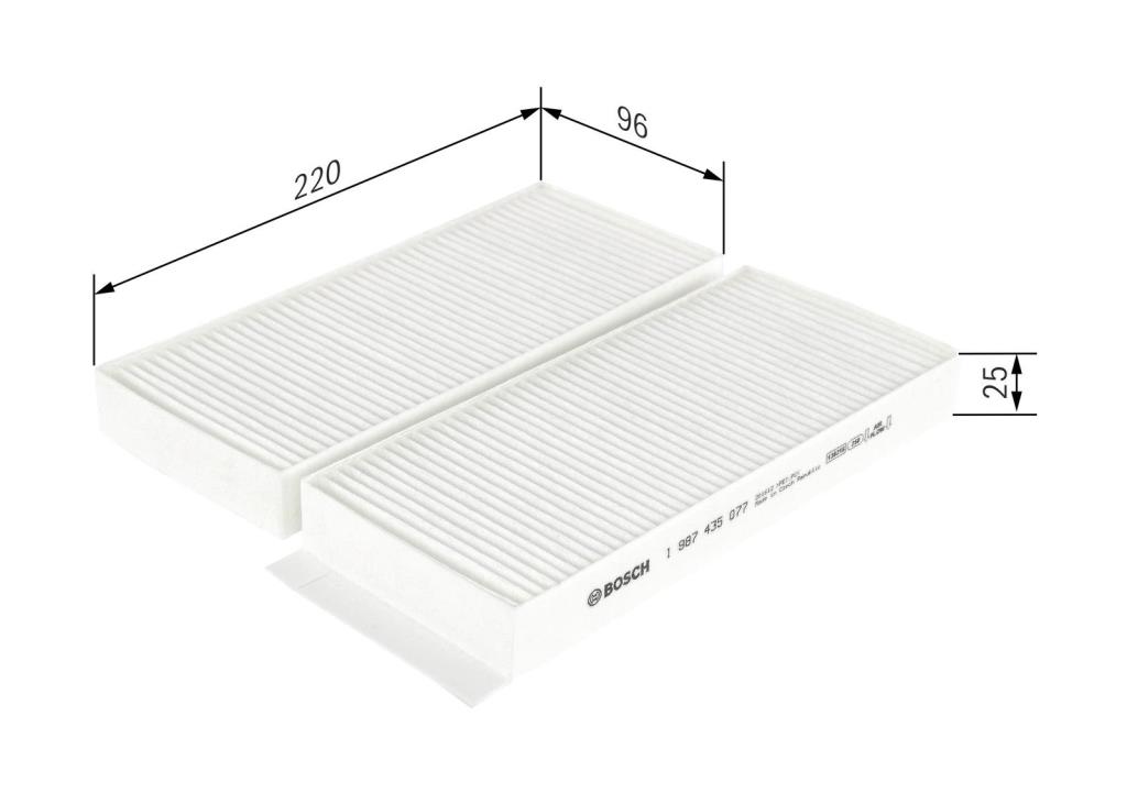 Filtro de habitáculo BOSCH M5077 - ref. 1 987 435 077