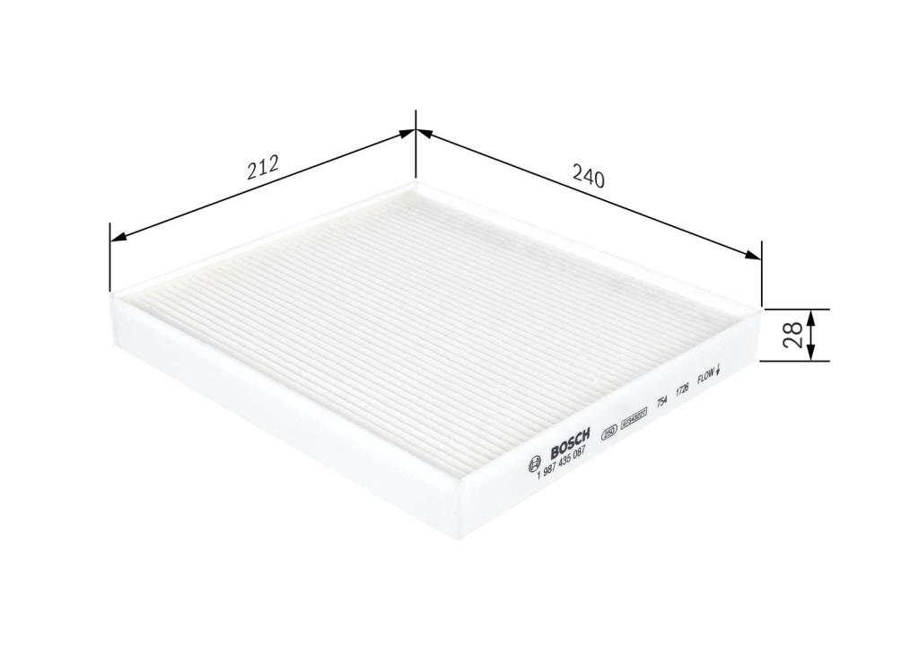 Filtre d'habitacle (Filtre à pollen) BOSCH M5087 - ref. 1 987 435 087