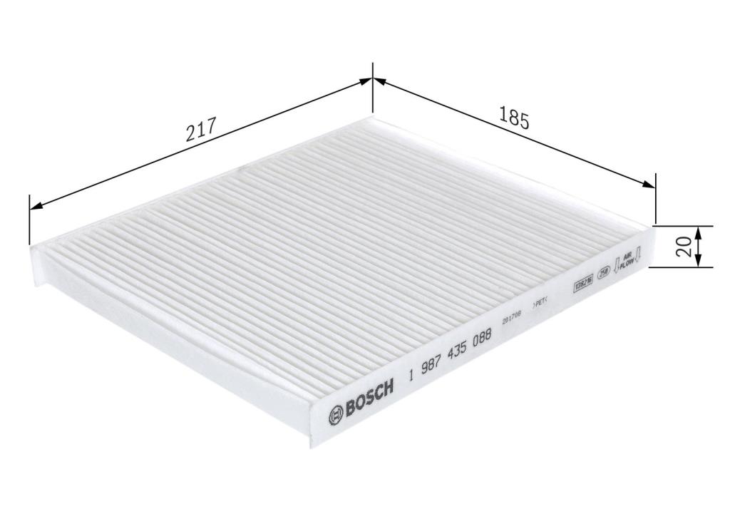 Filtre d'habitacle (Filtre à pollen) BOSCH M5088 - ref. 1 987 435 088