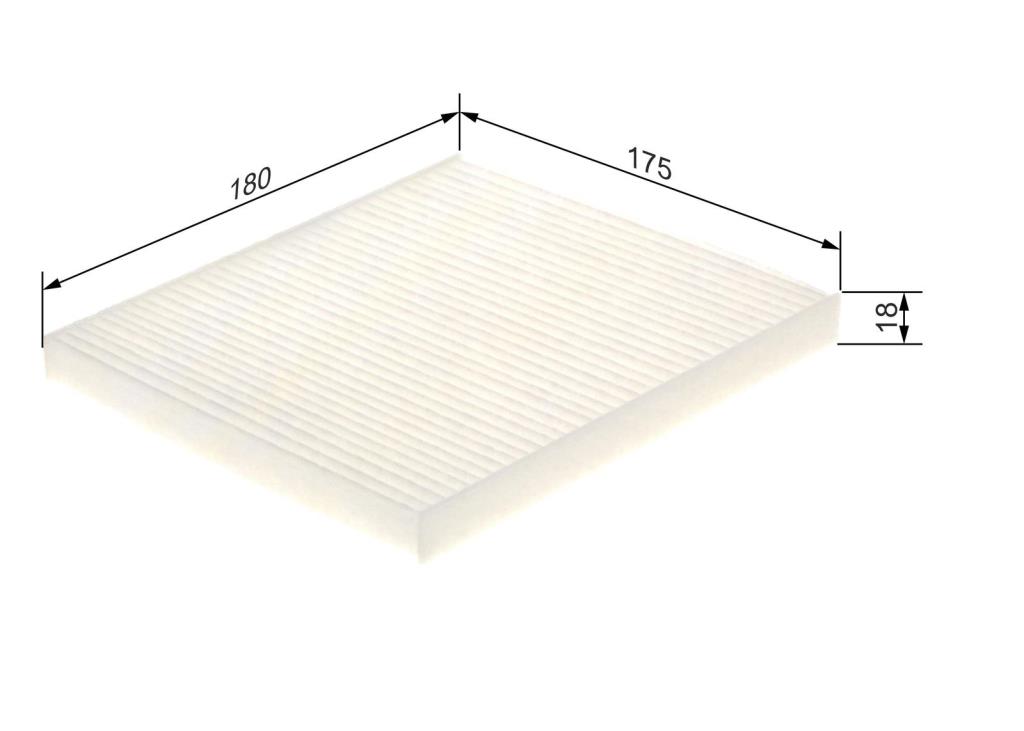 Filtre d'habitacle (Filtre à pollen) BOSCH M5096 - ref. 1 987 435 096