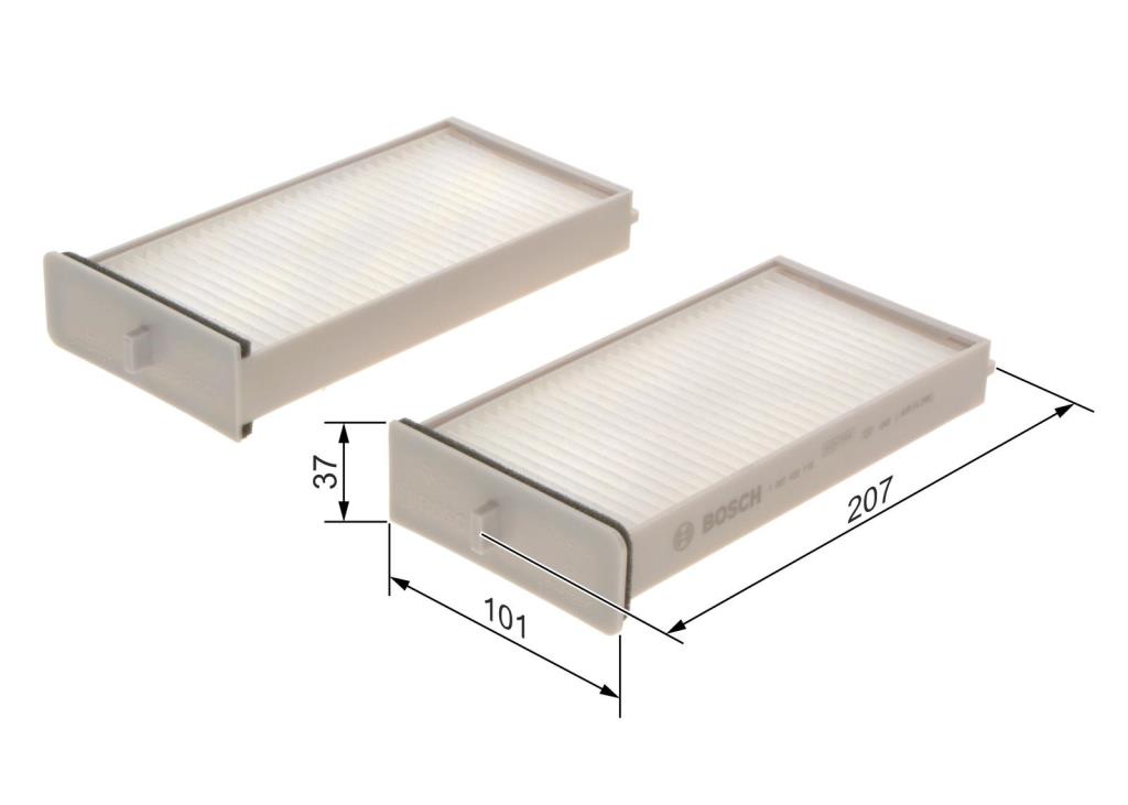 Filtre d'habitacle (Filtre à pollen) BOSCH M5119 - ref. 1 987 435 119