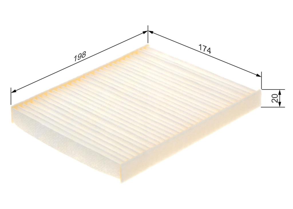 Filtre d'habitacle (Filtre à pollen) BOSCH M5128 - ref. 1 987 435 128