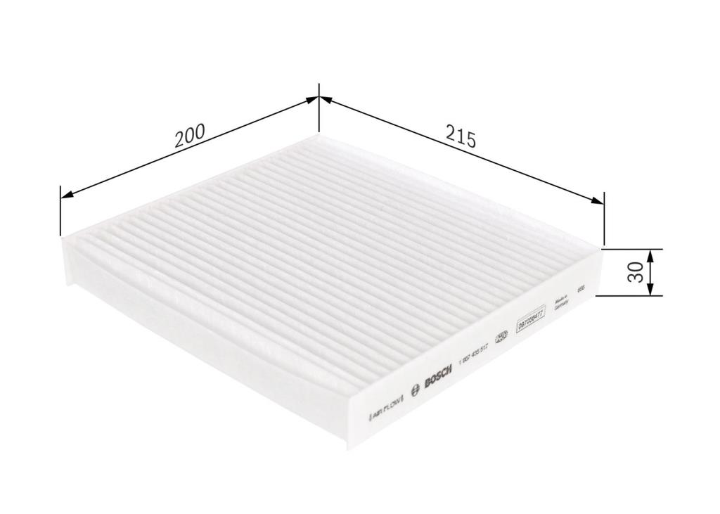 Filtre d'habitacle (Filtre à pollen) BOSCH M5517 - ref. 1 987 435 517
