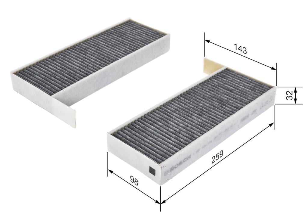Filtro de habitáculo BOSCH R5525 - ref. 1 987 435 525