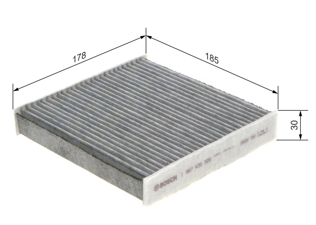 Filtre d'habitacle (Filtre à pollen) BOSCH R5526 - ref. 1 987 435 526
