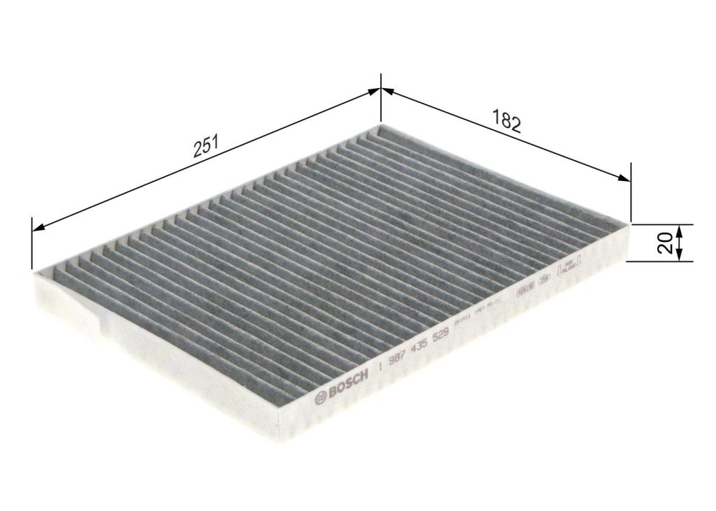 Filtre d'habitacle (Filtre à pollen) BOSCH R5529 - ref. 1 987 435 529