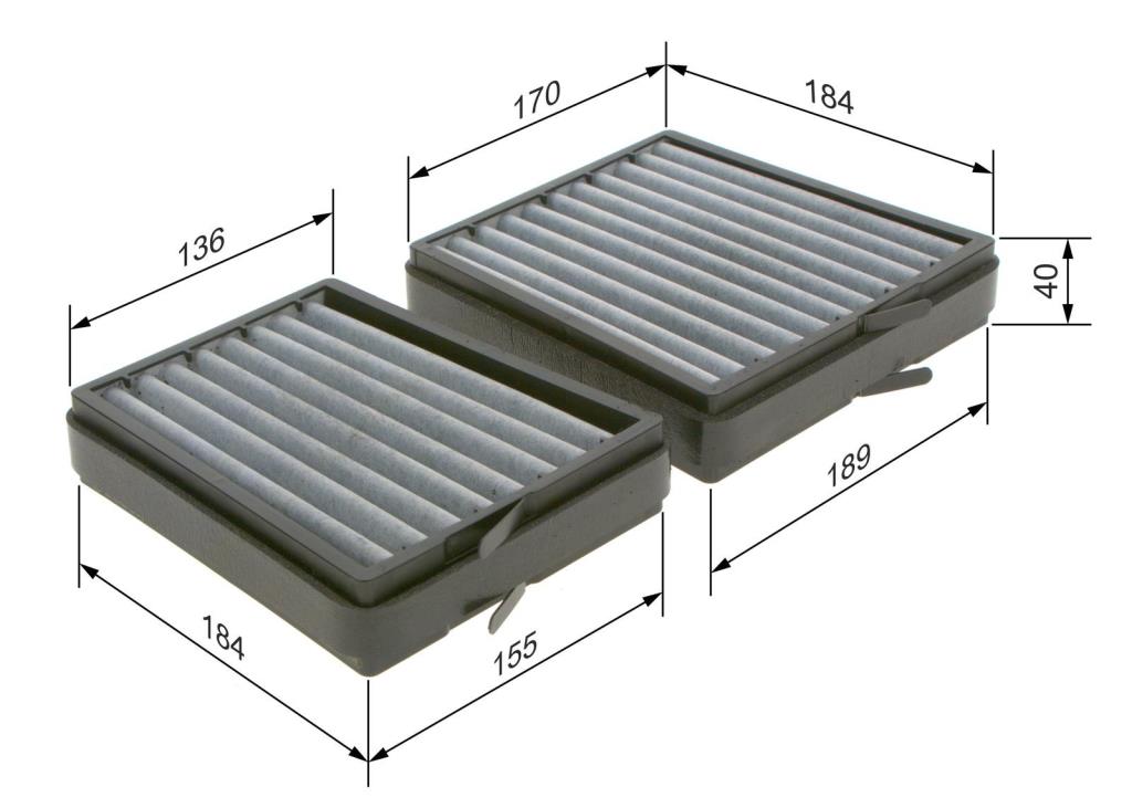Filtro de habitáculo BOSCH R5536 - ref. 1 987 435 536