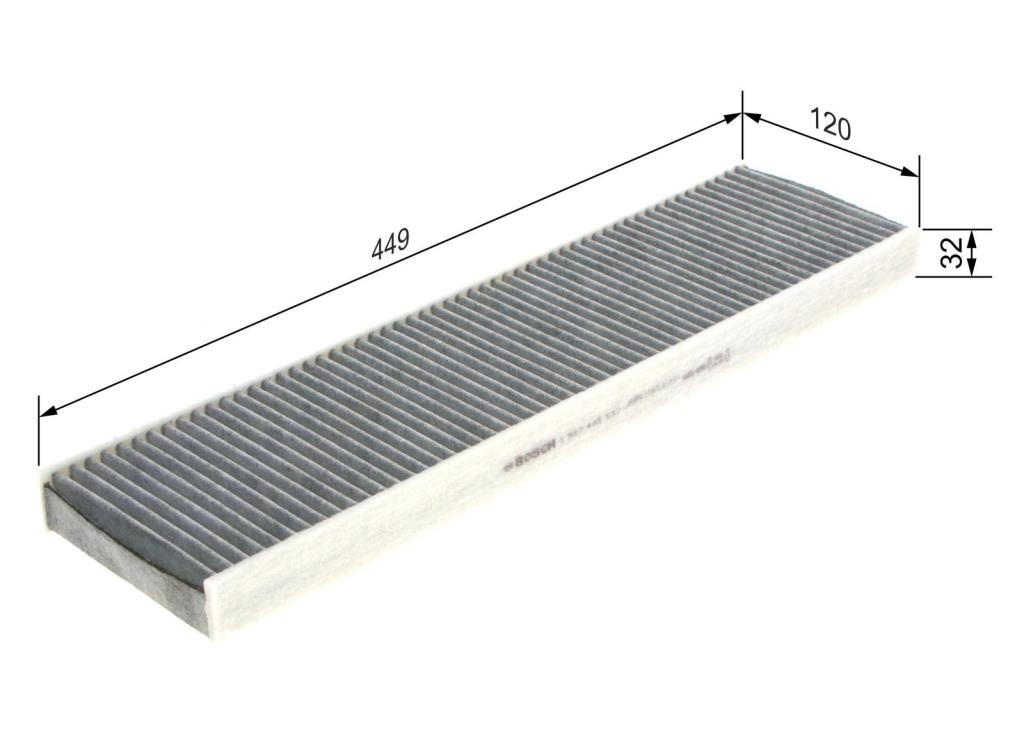Filtre d'habitacle (Filtre à pollen) BOSCH R5537 - ref. 1 987 435 537