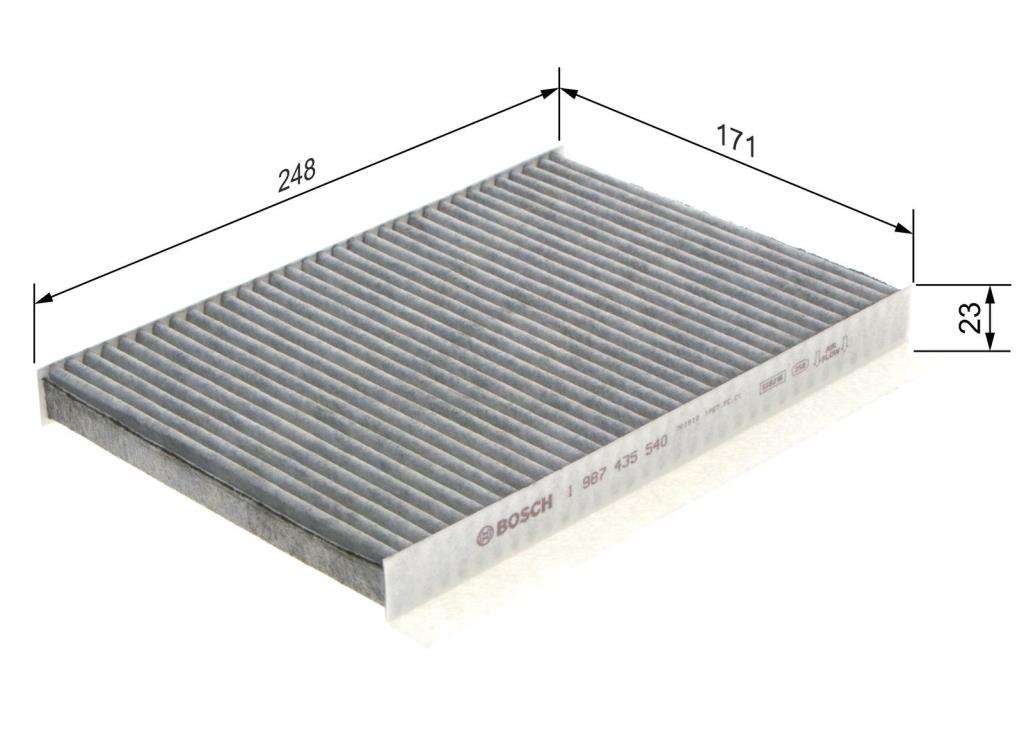 Filtre d'habitacle (Filtre à pollen) BOSCH R5540 - ref. 1 987 435 540