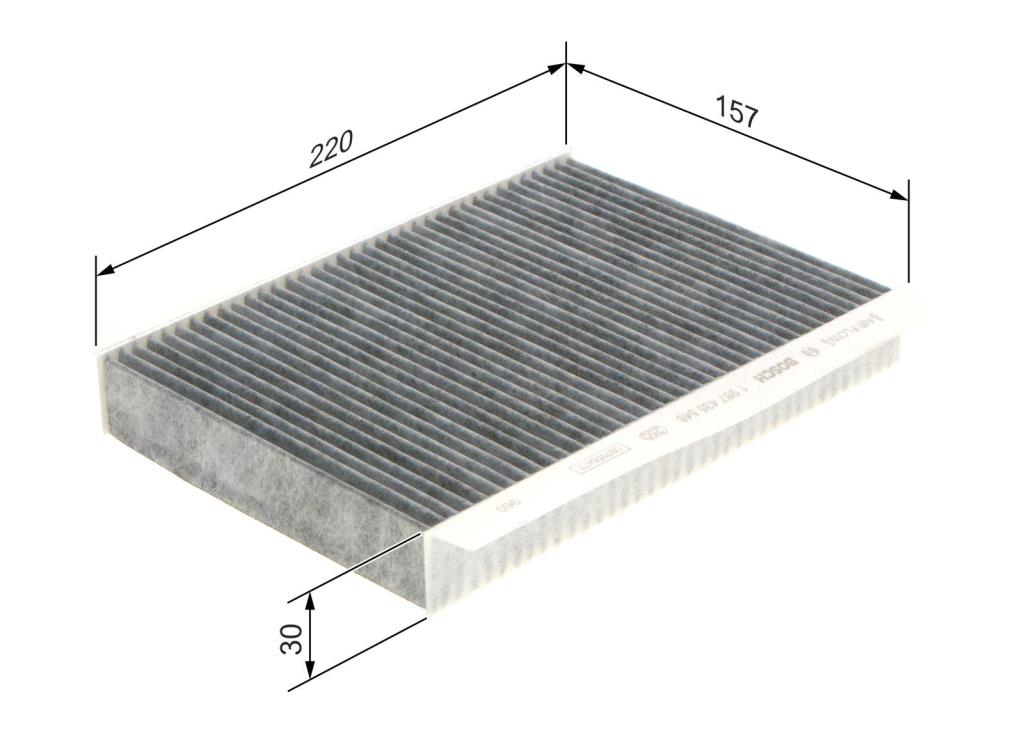 Filtre d'habitacle (Filtre à pollen) BOSCH R5548 - ref. 1 987 435 548