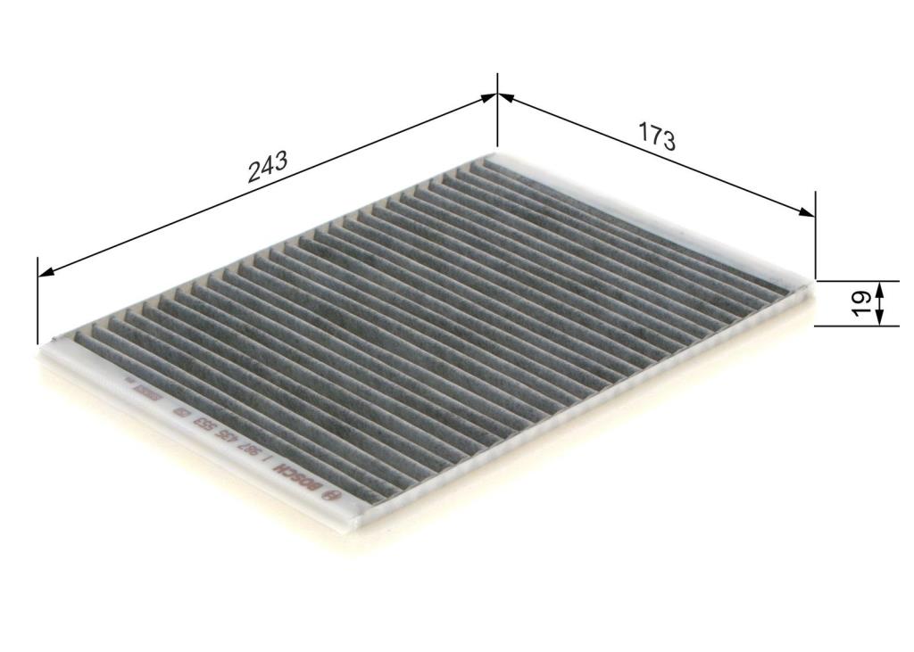 Filtre d'habitacle (Filtre à pollen) BOSCH R5553 - ref. 1 987 435 553