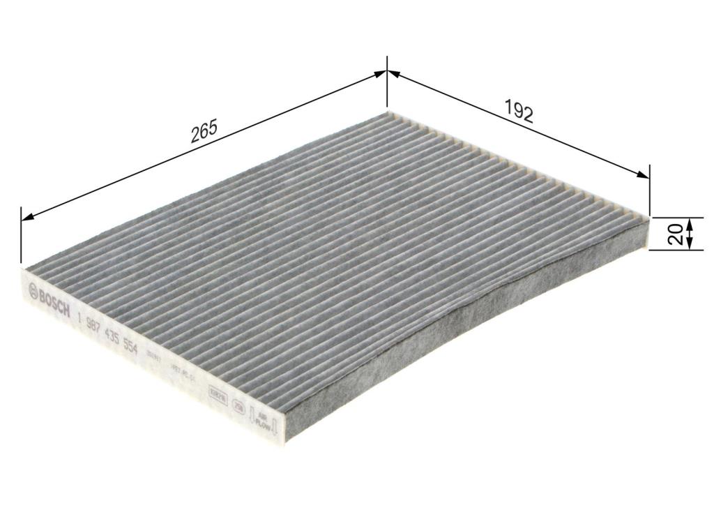 Filtre d'habitacle (Filtre à pollen) BOSCH R5554 - ref. 1 987 435 554