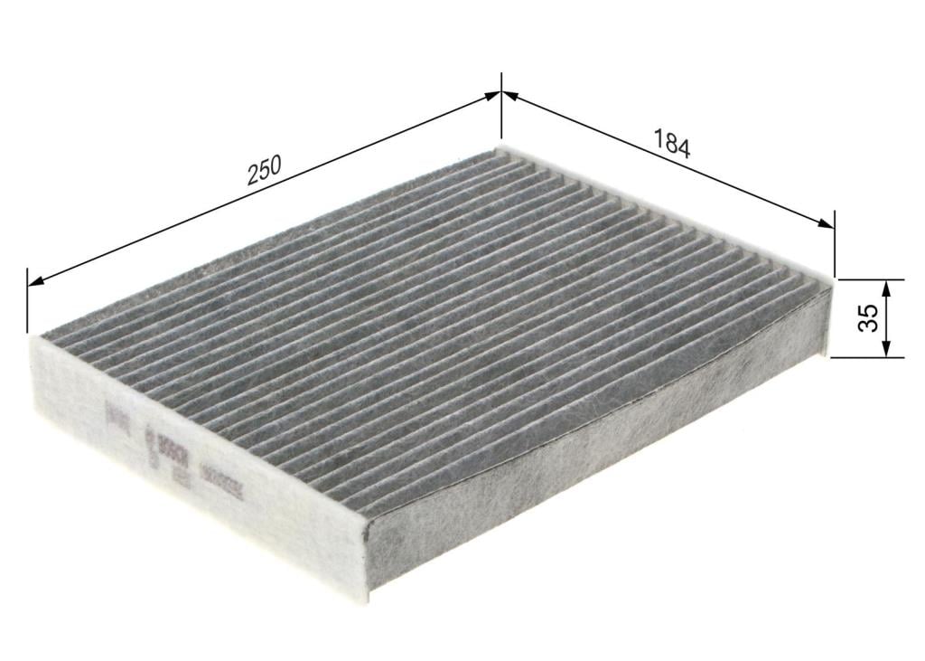 Filtre d'habitacle (Filtre à pollen) BOSCH R5556 - ref. 1 987 435 556