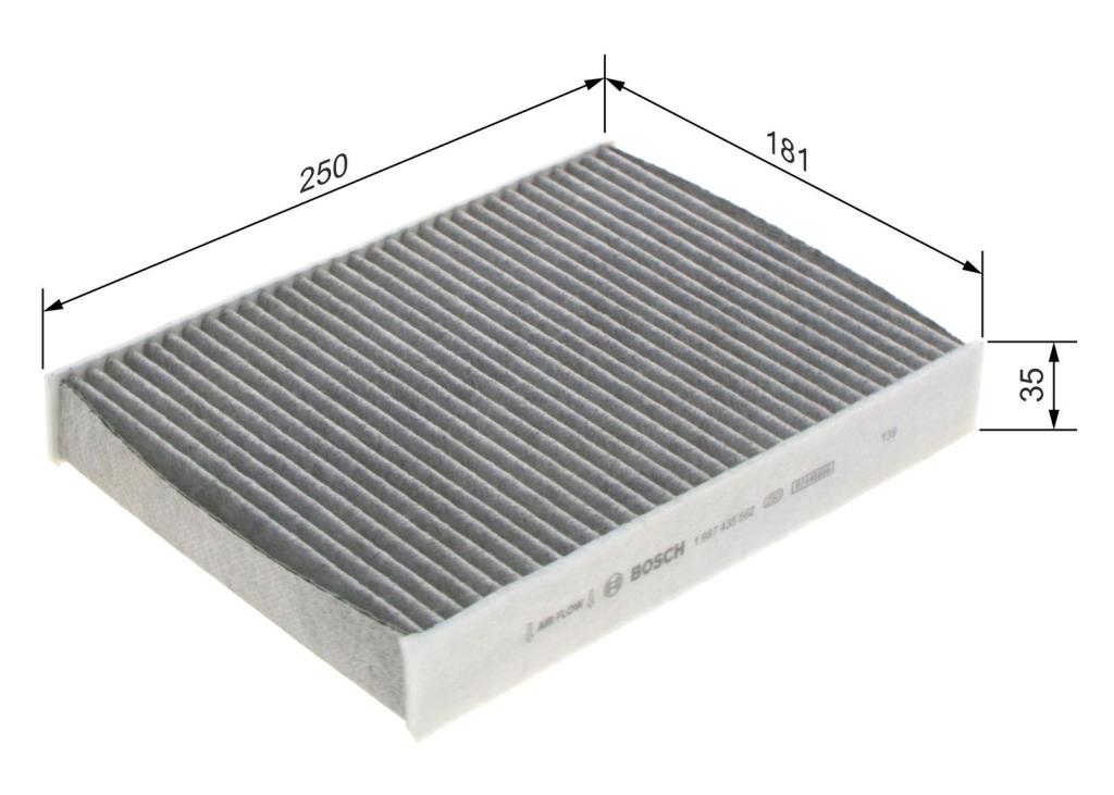 Filtro de habitáculo BOSCH R5562 - ref. 1 987 435 562