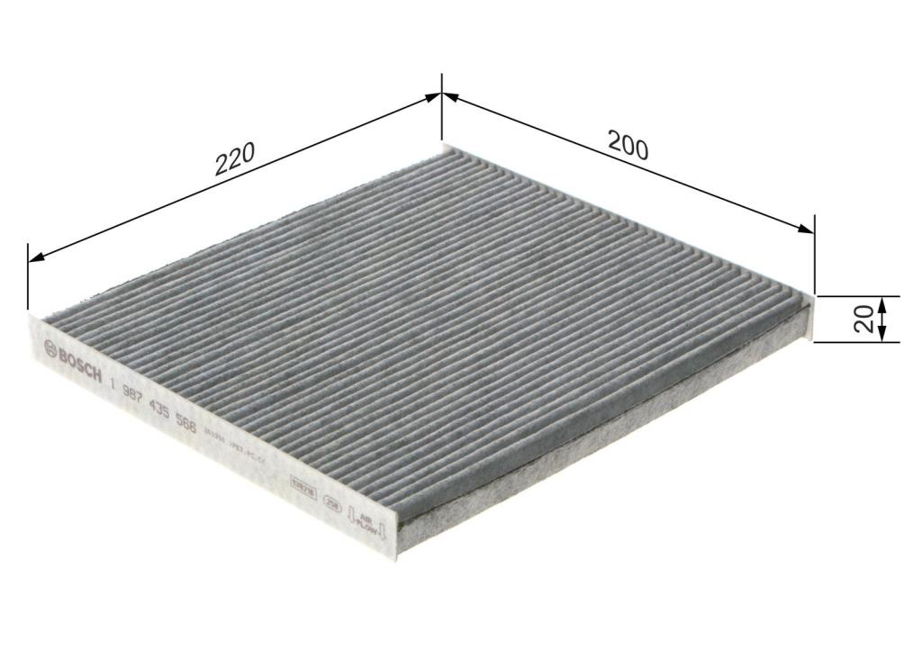Filtro, aire habitáculo BOSCH R5566 - ref. 1 987 435 566