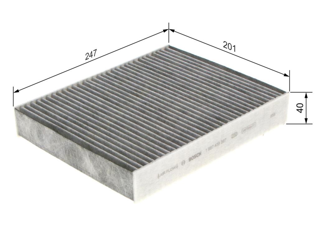 Filtre d'habitacle (Filtre à pollen) BOSCH R5567 - ref. 1 987 435 567