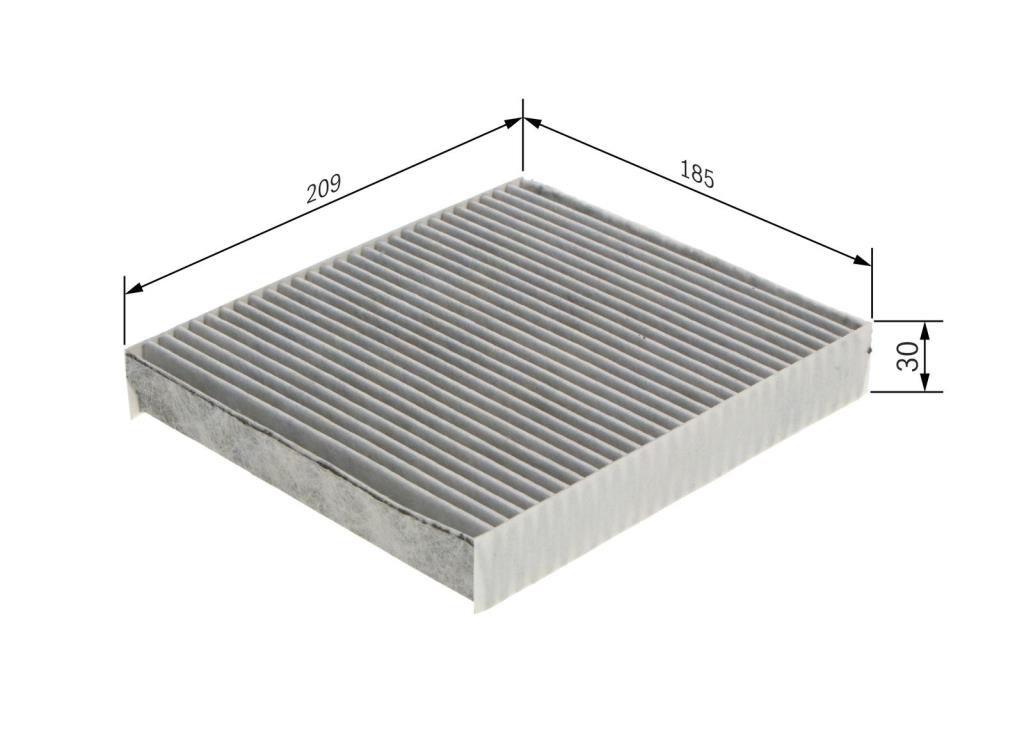 Filtre d'habitacle (Filtre à pollen) BOSCH R5570 - ref. 1 987 435 570