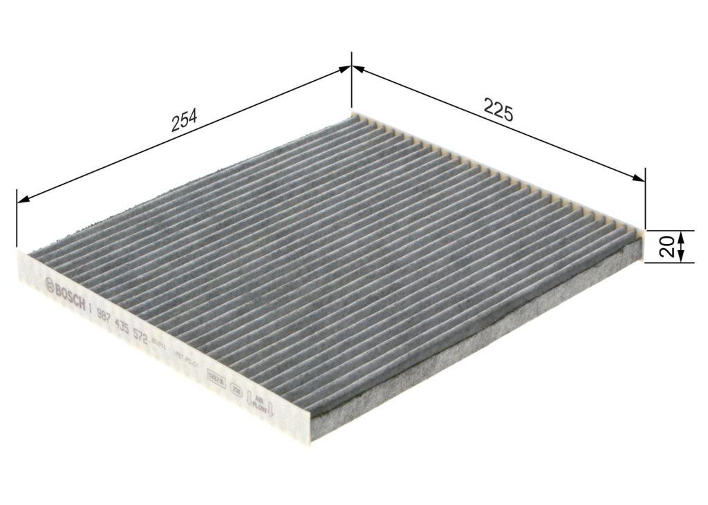 Filtre d'habitacle (Filtre à pollen) BOSCH R5572 - ref. 1 987 435 572