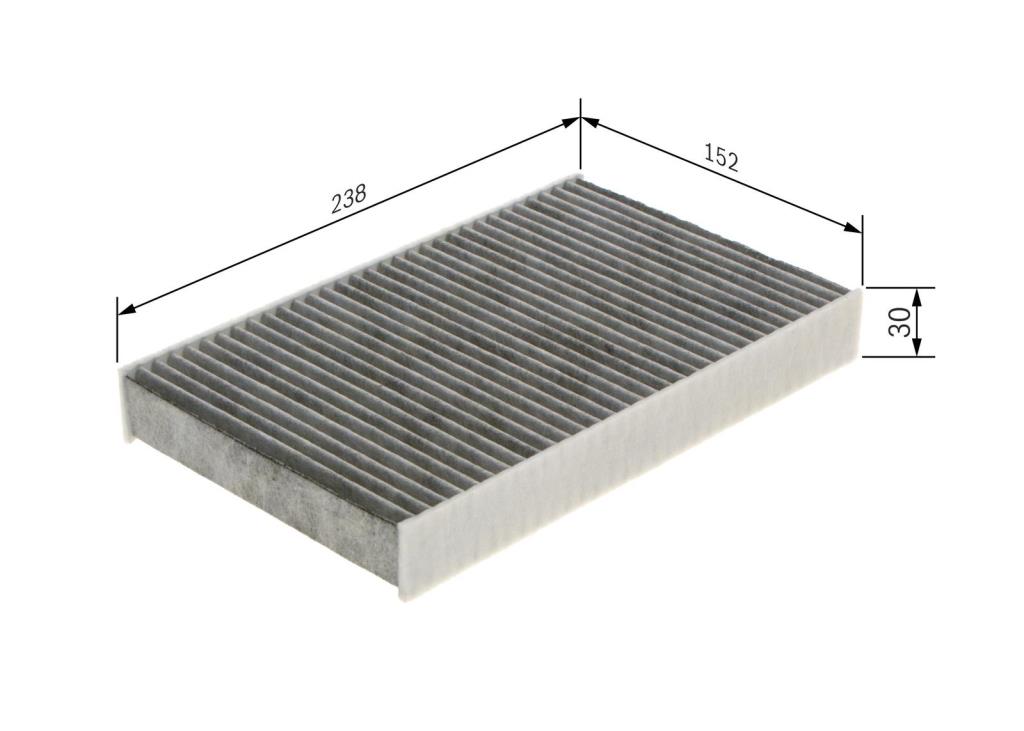 Filtre d'habitacle (Filtre à pollen) BOSCH R5574 - ref. 1 987 435 574