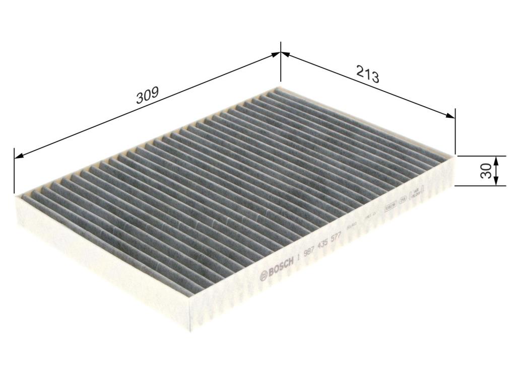 Filtre d'habitacle (Filtre à pollen) BOSCH R5577 - ref. 1 987 435 577