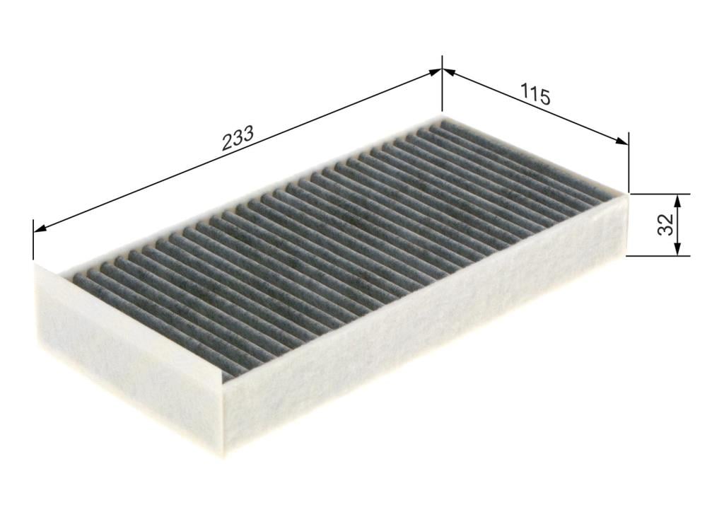 Filtre d'habitacle (Filtre à pollen) BOSCH R5582 - ref. 1 987 435 582