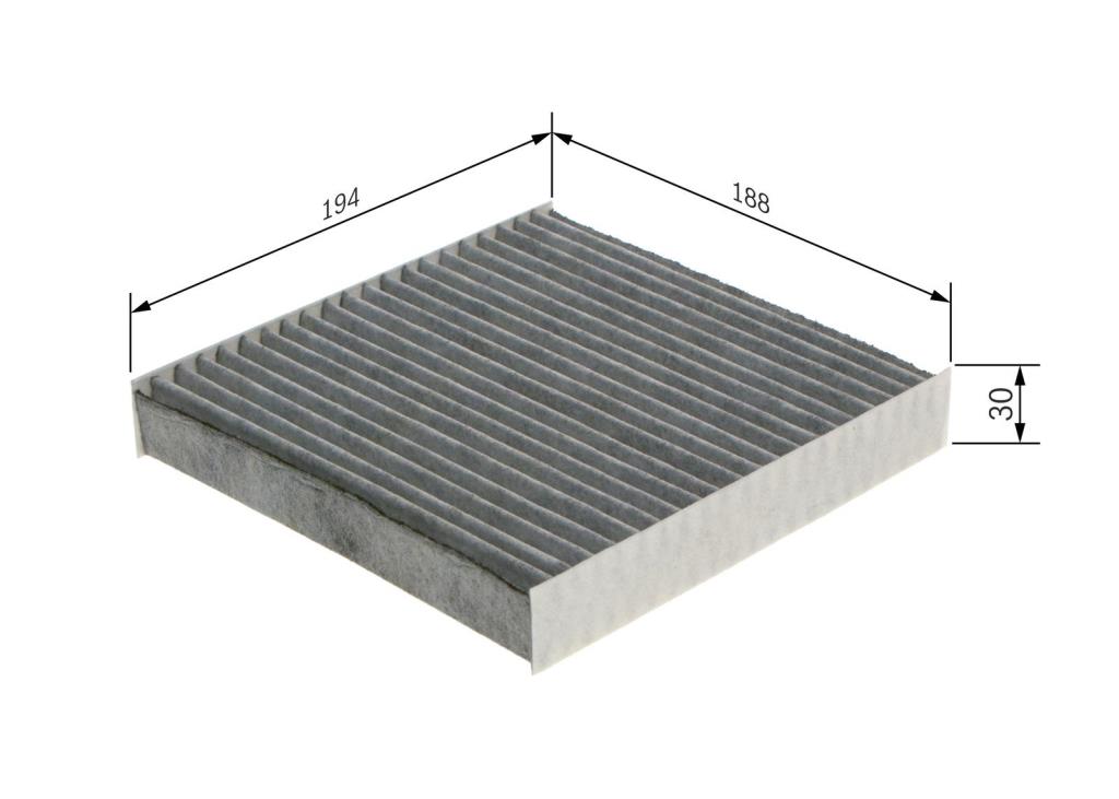 Filtro, aire habitáculo BOSCH R5589 - ref. 1 987 435 589