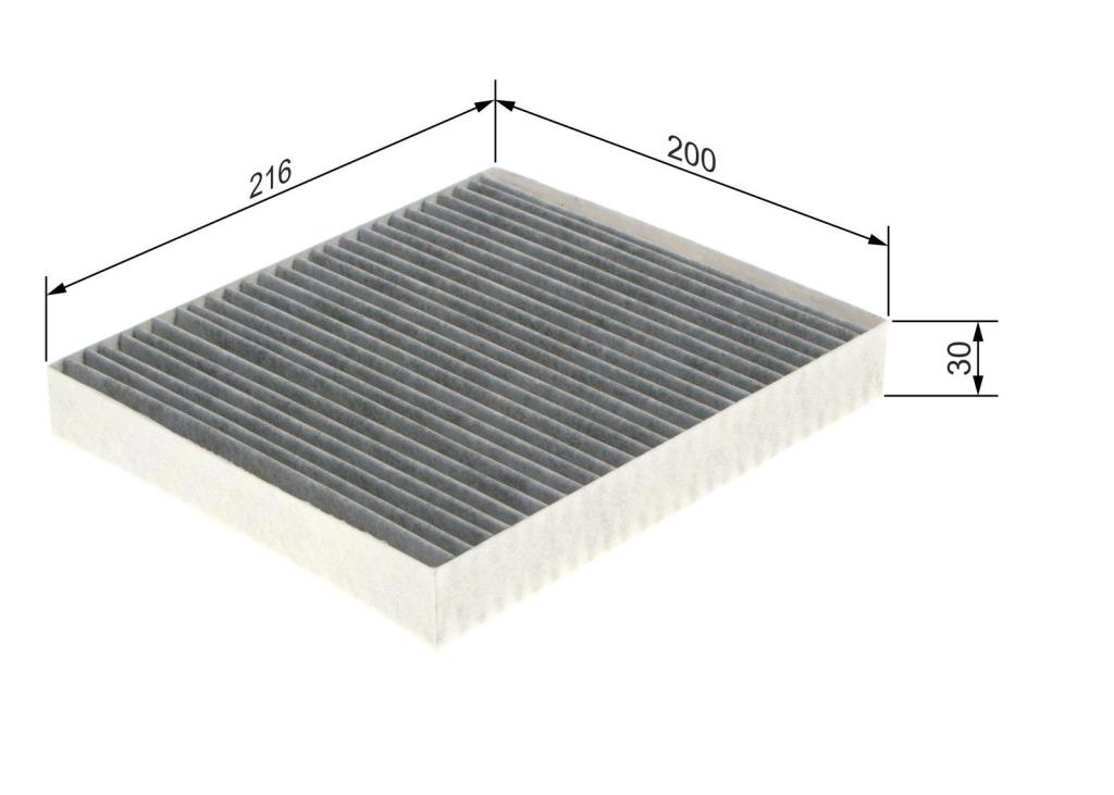 Filtre d'habitacle (Filtre à pollen) BOSCH R5592 - ref. 1 987 435 592