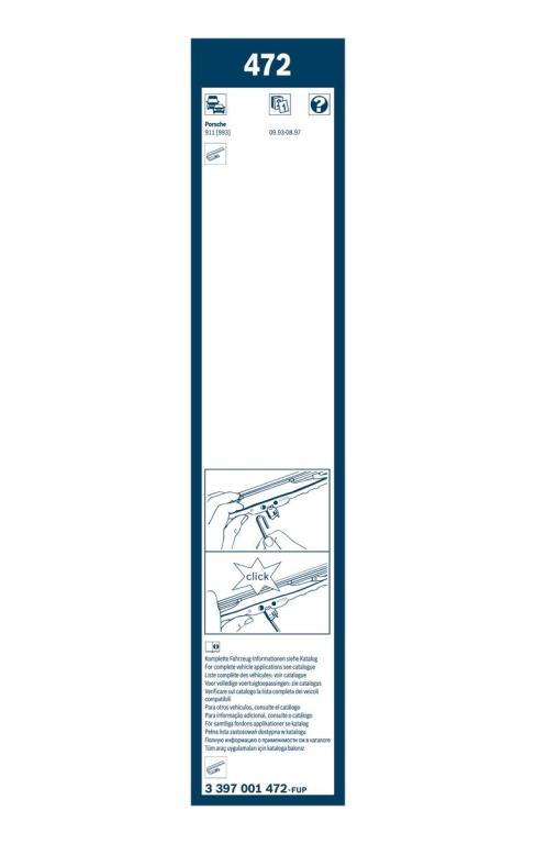 Balai d'essuie-glace (Essuie glace) BOSCH 472 - ref. 3 397 001 472