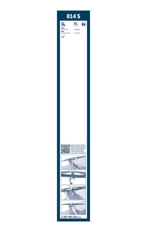 Balai d'essuie-glace (Essuie glace) BOSCH 814 S - ref. 3 397 001 814