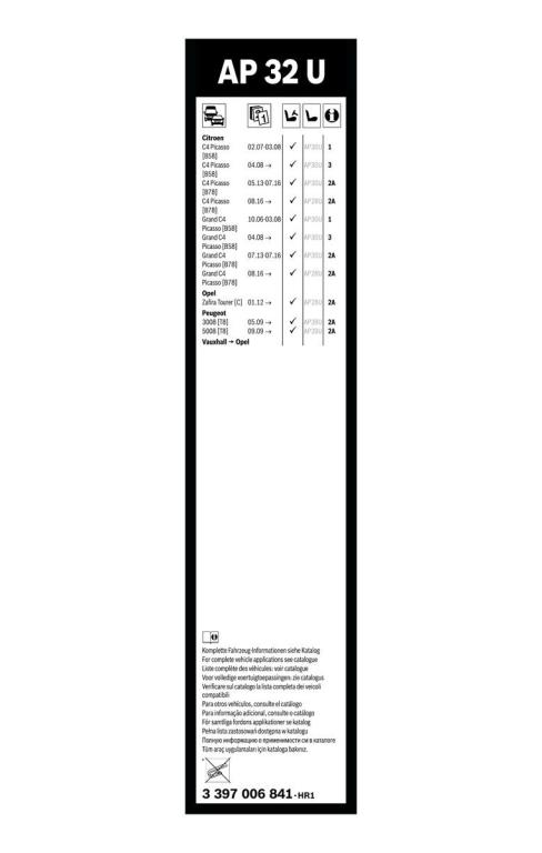 Balai d'essuie-glace (Essuie glace) BOSCH AP 32 U - ref. 3 397 006 841