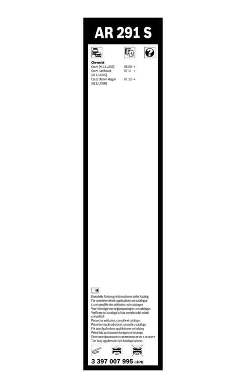 Balai d'essuie-glace (Essuie glace) BOSCH AR 291 S - ref. 3 397 007 995