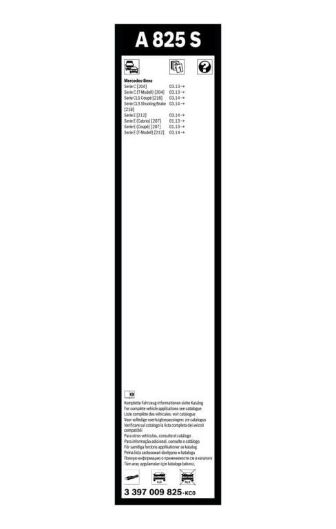 Balai d'essuie-glace (Essuie glace) BOSCH A 825 S - ref. 3 397 009 825