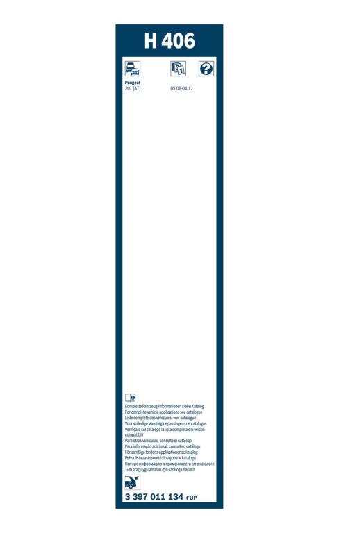 Balai d'essuie-glace (Essuie glace) BOSCH H 406 - ref. 3 397 011 134