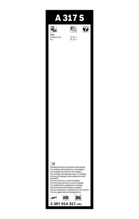 Balai d'essuie-glace (Essuie glace) BOSCH A 317 S - ref. 3 397 014 317
